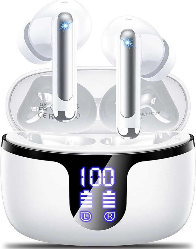 In-Ear-Kopfhörer,Bluetooth 5.4, mit 4 ENC,Geräuschunterdrückung,Mikrofon,kabellos, HiFi, Stereo,42 Stunden,LED-Wiedergabe,Sport-Kopfhörer, IP7-...