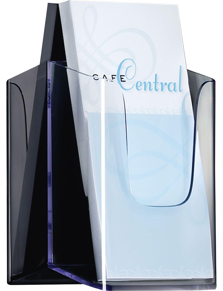 SIGEL LH117 Wand-Prospekthalter, DIN lang (105x210 mm) / DIN A6 (105x148 mm), 1 Fach, glasklar, Acryl