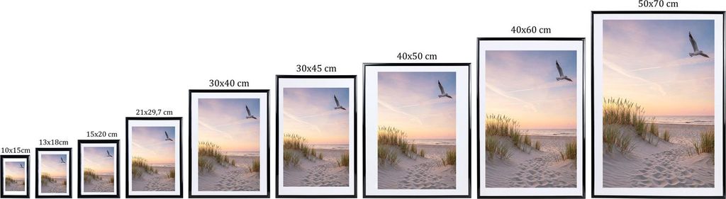 3er 5er 10er Set Bilderrahmen Fotorahmen aus Kunststoff Bilder Foto Posterrahmen Collage AC-6 Wanddeko - Farbe: 5er Pack Gold | Format: 30x40