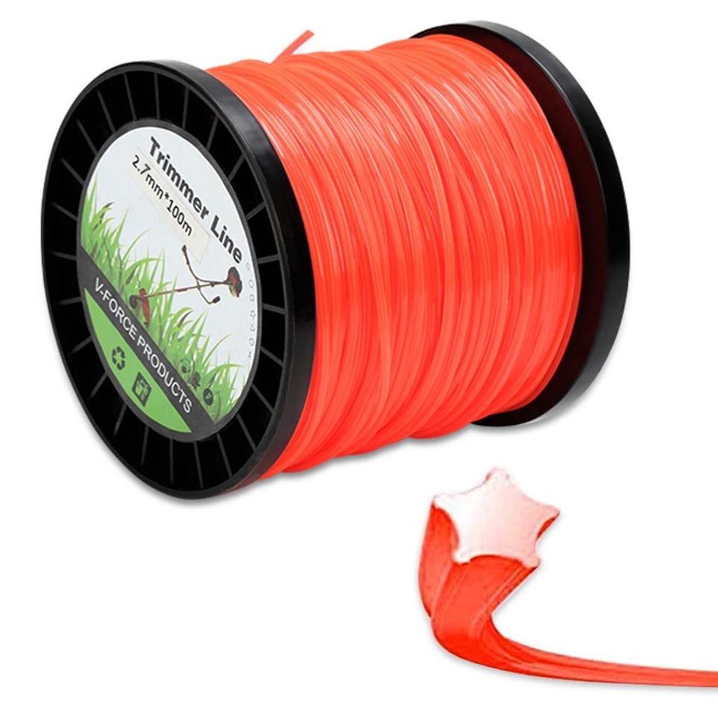 Izrielar Mähfaden 100M Rund/Stern/6-skant Trimmerfäden Ersatz 2,7mm Orange