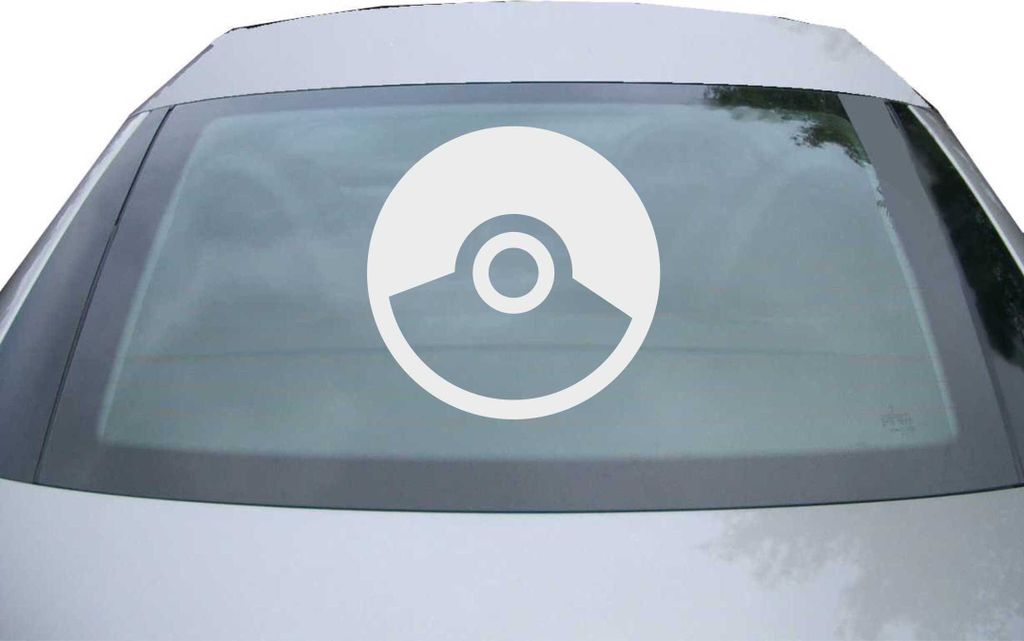 Indigos UG - Aufkleber Heckscheibe & Motorklappe DE7147 - silber - 600x600 mm - Pokeball - Meisterball - Catch them - Auto Scheiben Fenster Heckkla...