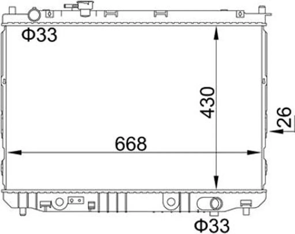 Radiateur de Refroidissement Moteur pour KIA Carens Modèle HART 611 870