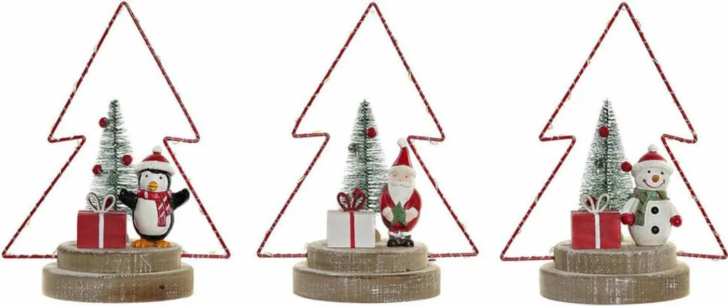 Décoration de Noël incassable sapins bois métal DKD Home Decor lot de 3