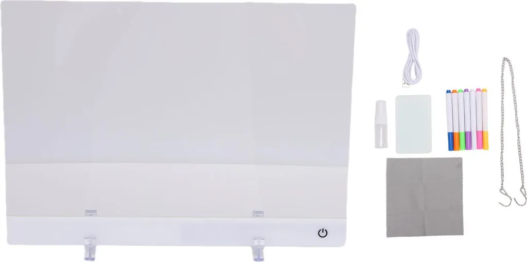 Tableau à Écrire LED Multicolore en Acrylique avec Support de Bureau Fix