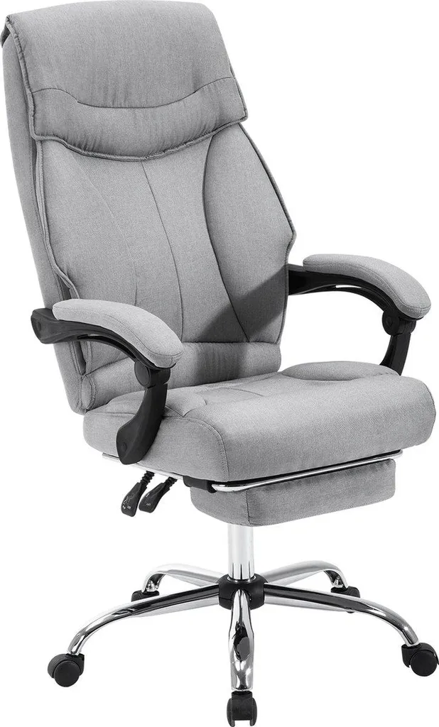 Fauteuil de bureau ergonomique réglable Happyment avec repose-pieds gris