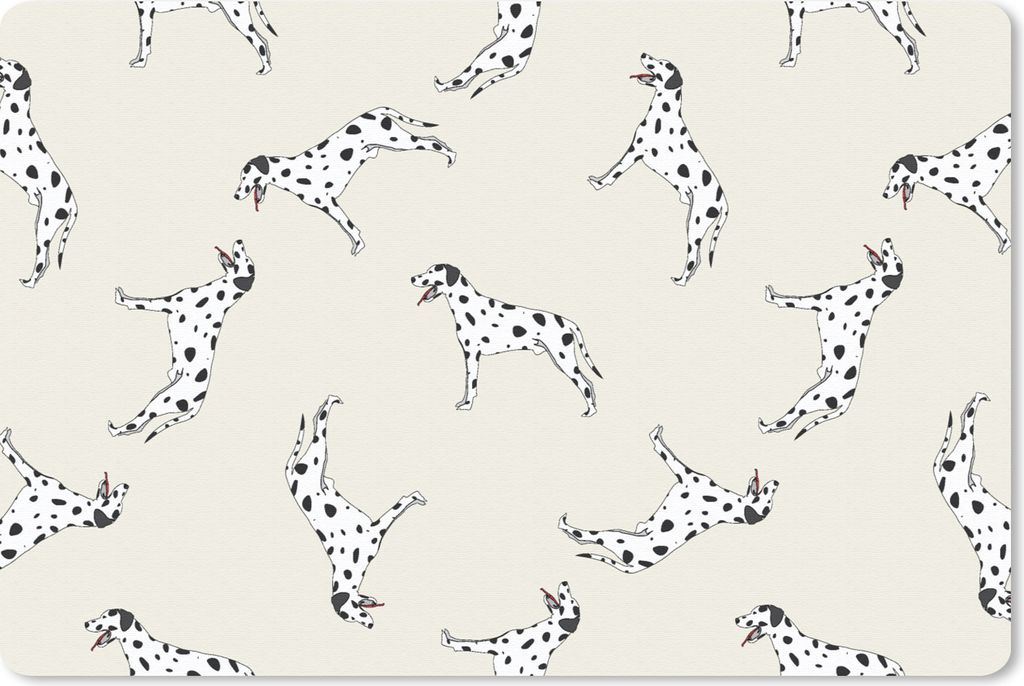 MuchoWow Schreibtischunterlage Hund - Dalmatiner - Pastell - Junge - Design 60x40 cm - XXL Mauspad - Großes Mauspad