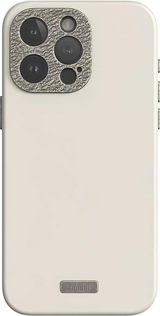 Moshi, MagSafe Hülle iPhone 15 Pro Max Modell Nappa robust, Gelbgrau