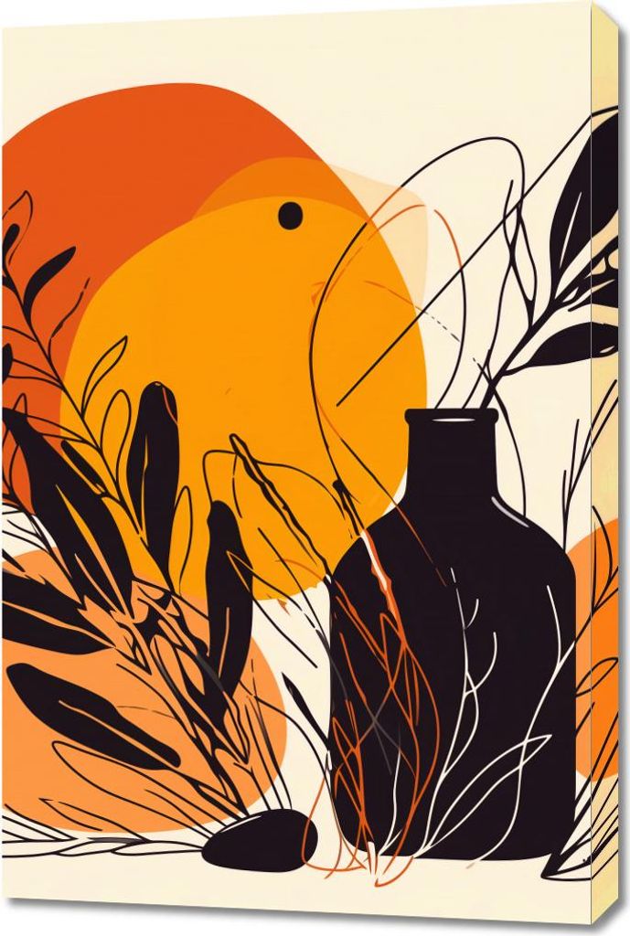 Bild 60x90cm Leuchtender Sonnenuntergang