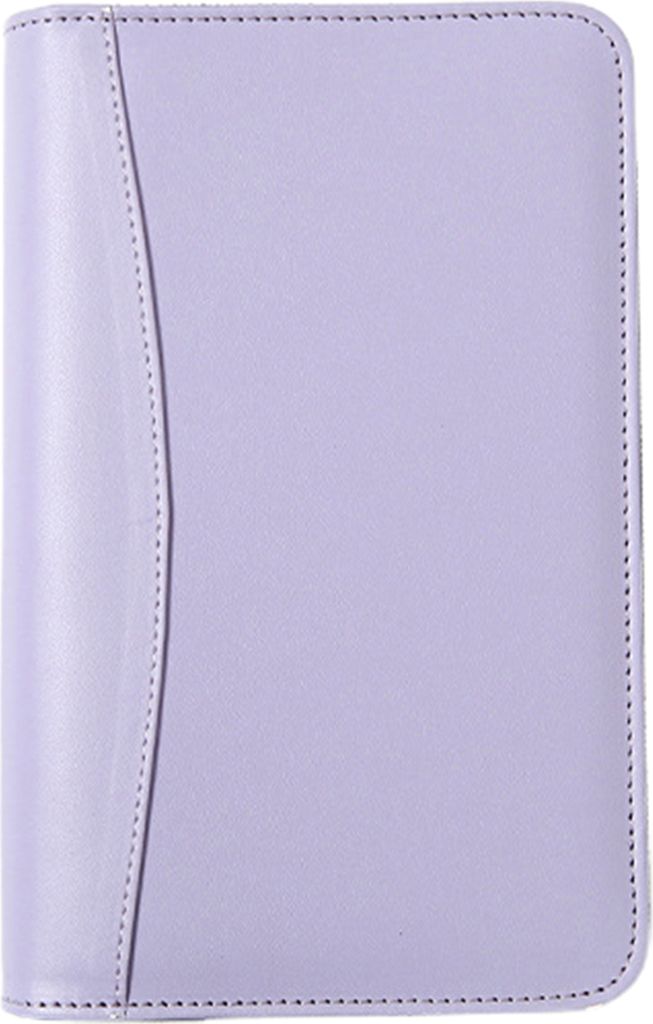 HINWEIS BUCH LOSSLAF-BAG BAG DESIGN ZIPPER SPIRAL BORD A6 Writing Journal Notebook Office Supplies-Lila