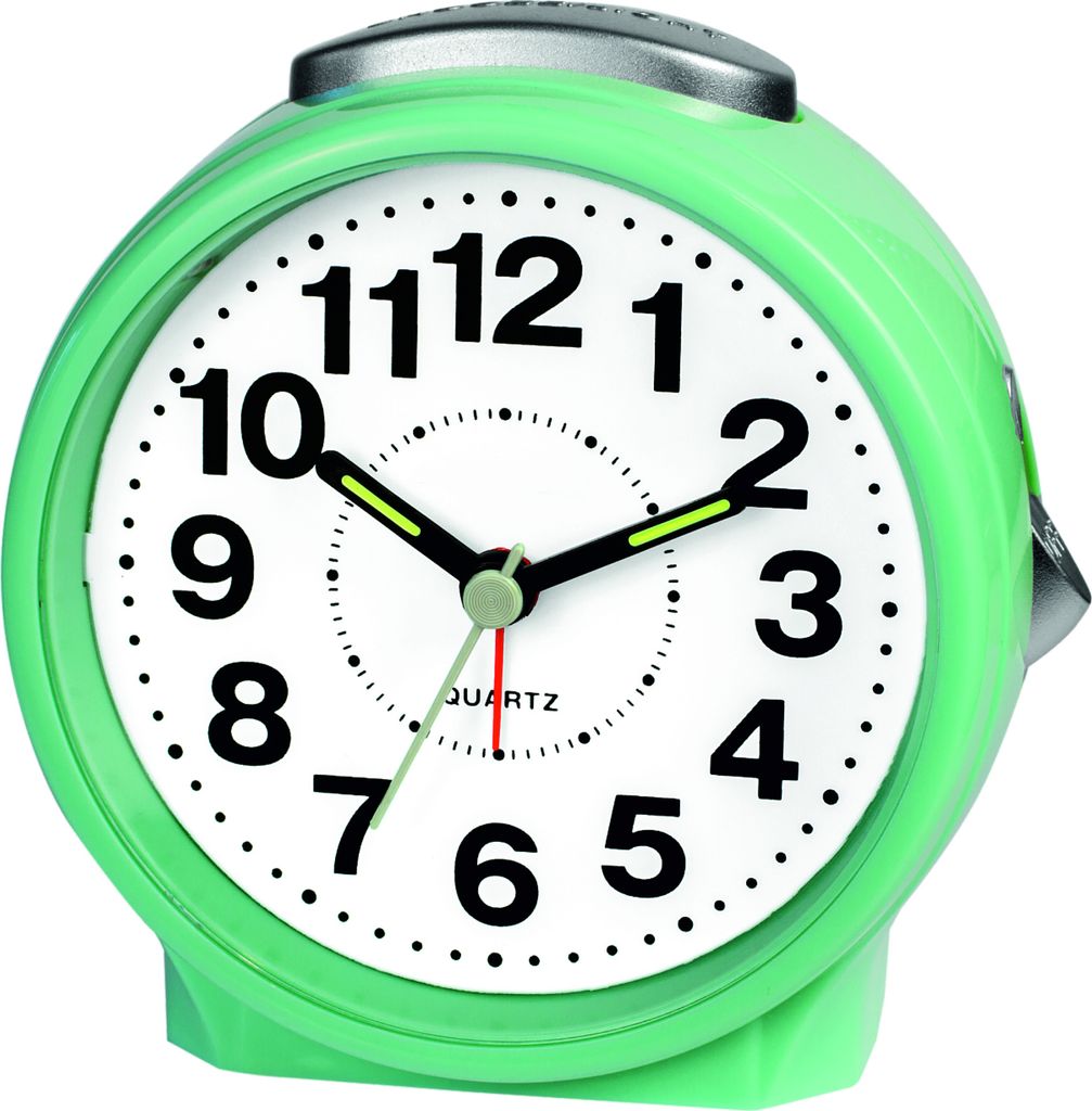 Analoger Wecker Türkis mit Snooze, Hintergrundbeleuchtung & Produktbild 