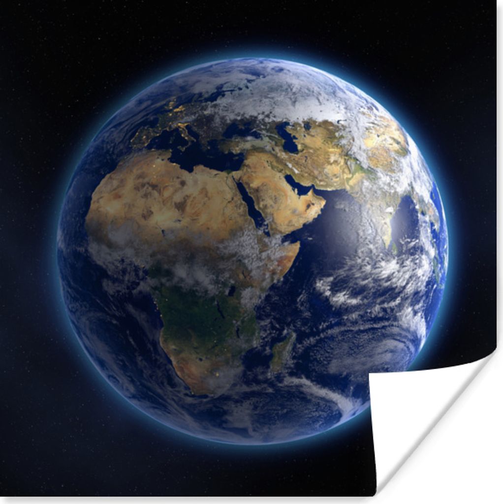 MuchoWow Poster Erde - Weltraum - Planeten 50x50 cm - Wohnzimmerdekoration