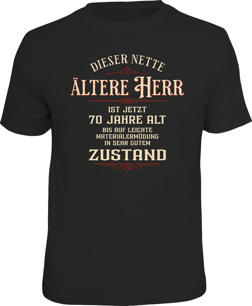 70 Jahre - Textilien - Netter älterer Herr Produktbild 
