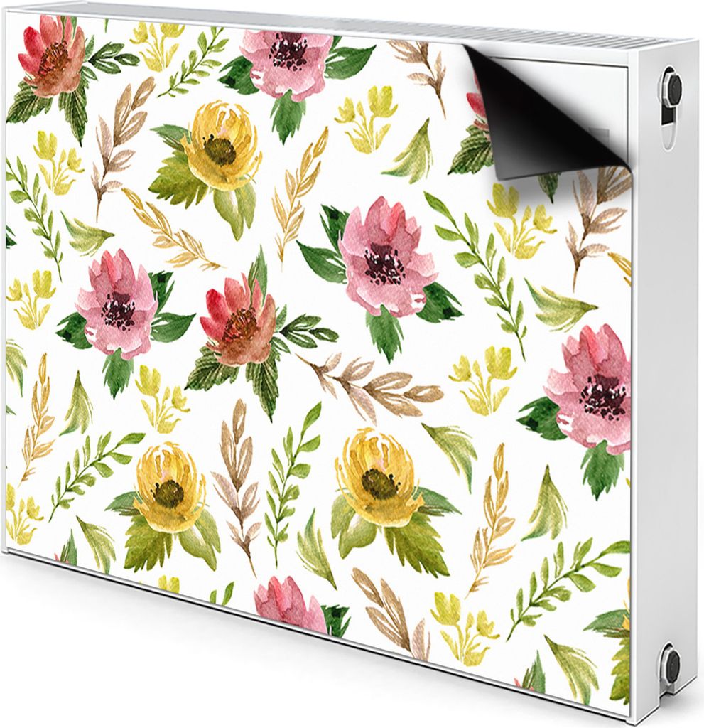 Magnet Heizkörperverkleidung Heizkörper-Abdeckung Heizung Heizkörper 80x60 cm - Aquarell, Blumen
