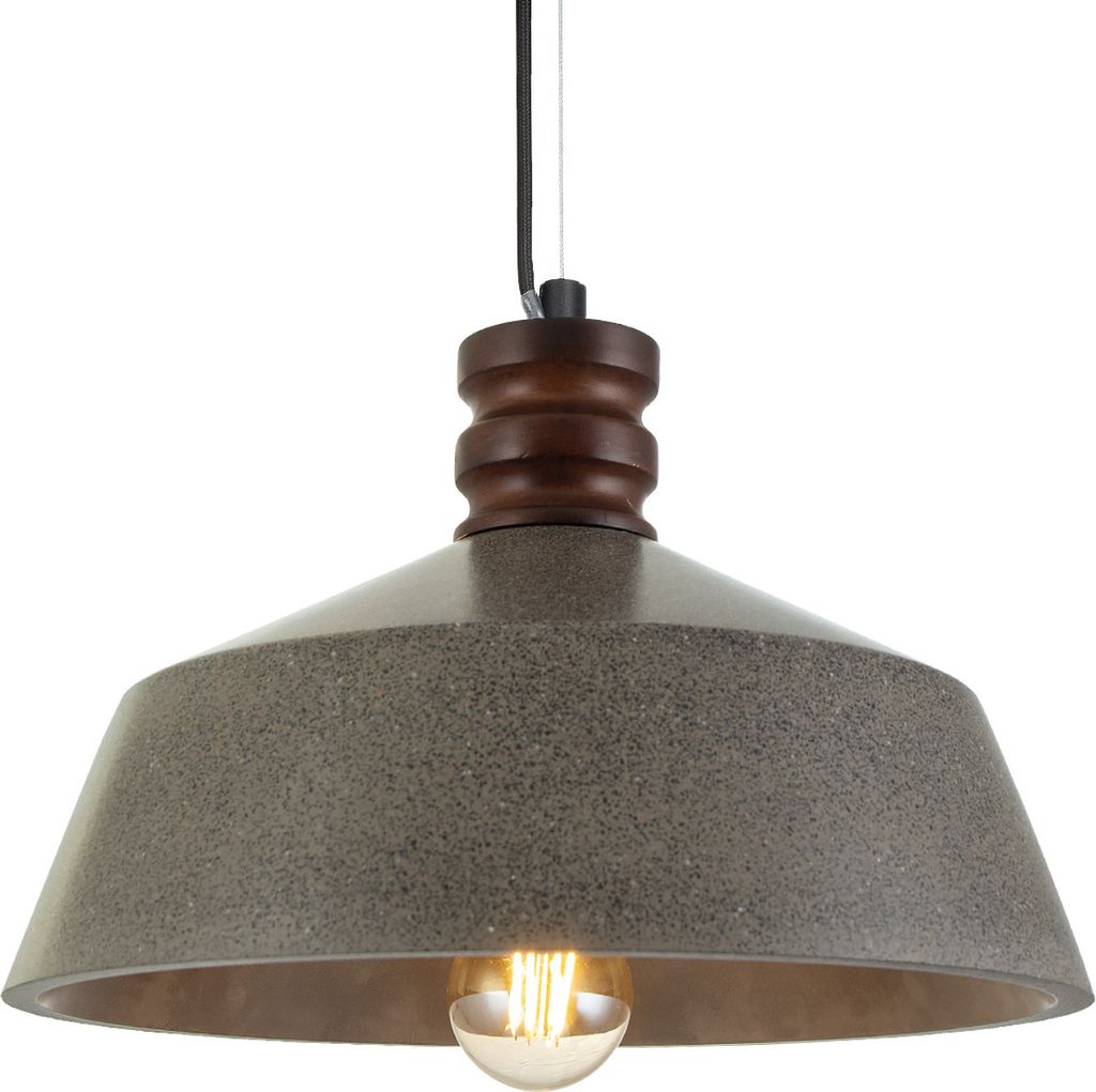 Hängelampe, E27, Lampe Für Wohnzimmer Esszimmer Küche, Höhenverstellbar Farbe Beton-Sandstein-Schwarz