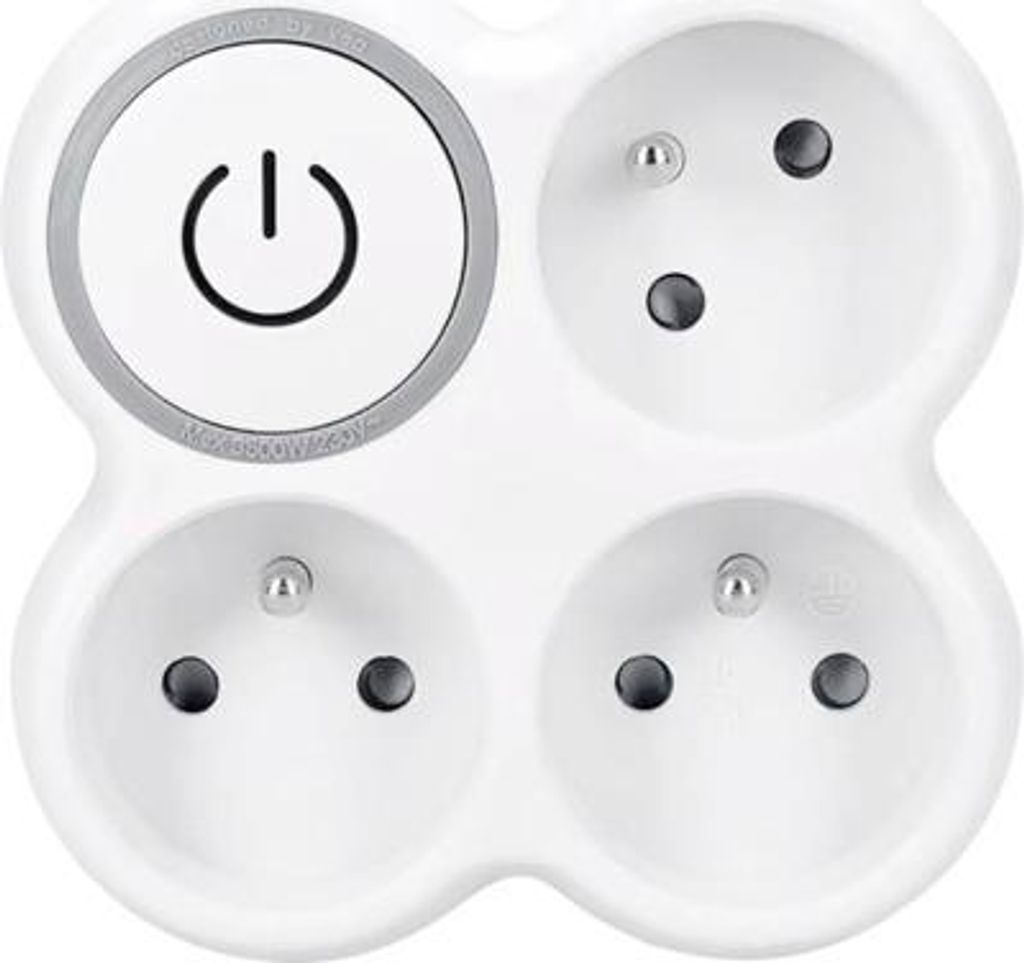 Adaptér Solight P106 s vypínačom 3x 15A biela-šedá, detské Obrázok produktu 