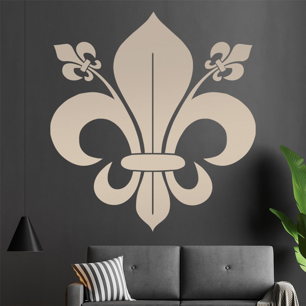 französische Lilie Wandtattoo in 6 Größen - Wandaufkleber Wall Sticker - Dekoration, Küche, Wohnzimmer, Schlafzimmer, Badezimmer