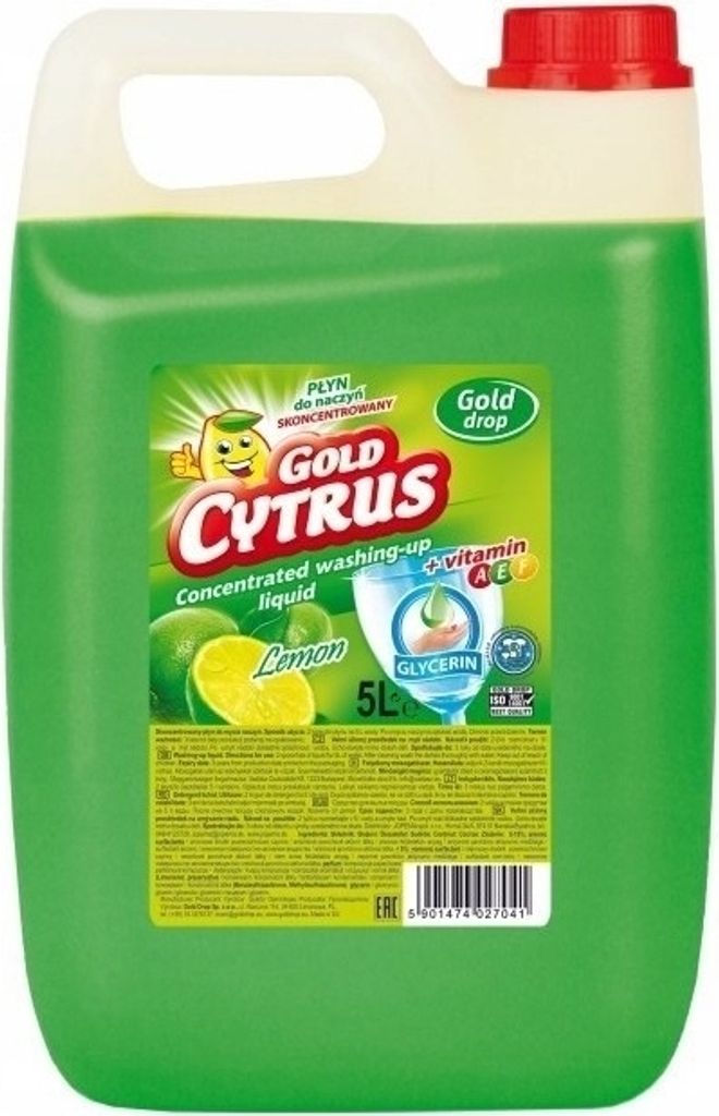 Zlatý citrusový prostředek na mytí nádobí 5 l citron 1 ks Obrázek produktu 