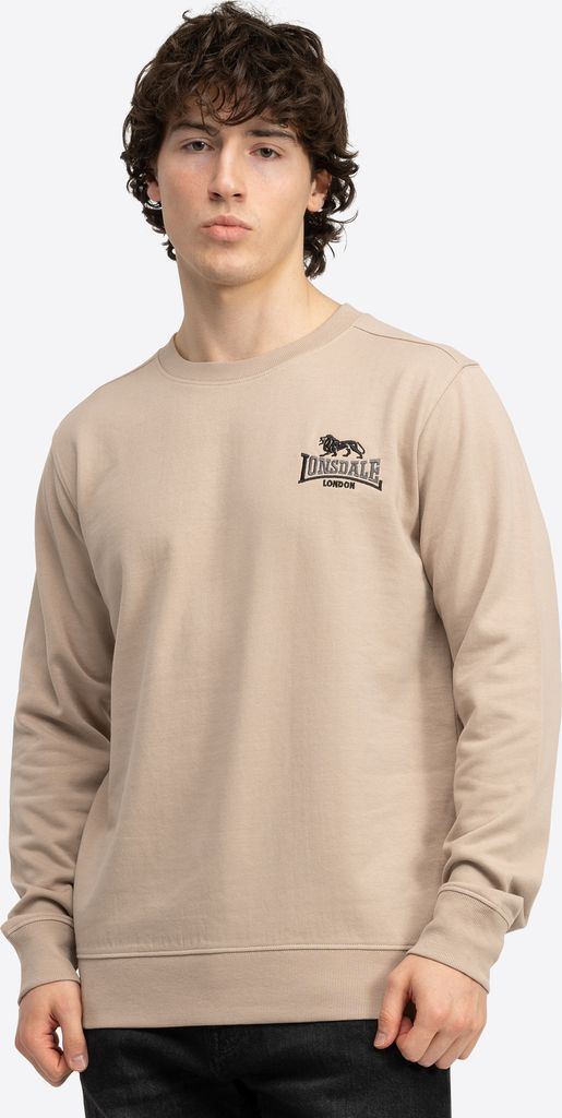 Herren Rundhals Sweatshirt schmale Passform LYMPSTONE Sand/Black/Anthracite S Lonsdale