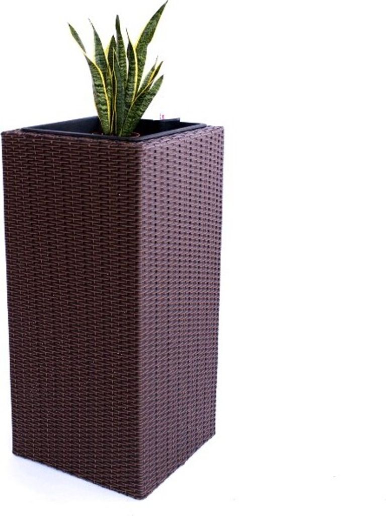 Elegant Einrichten | Pflanzkübel | Polyrattan | Säule | 30x30x55cm | braun.