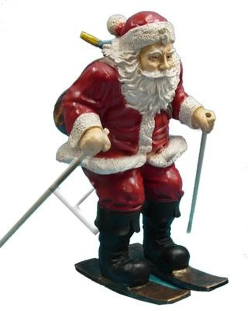 Déco Noël Jardin Statue Père Noël Skieur pour Ambiance Montagne Hiver