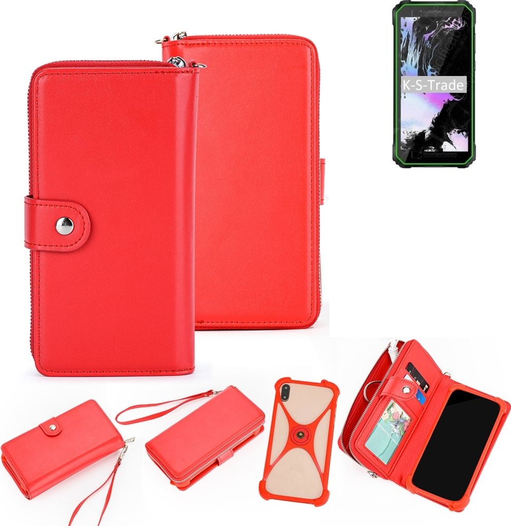 K-S-Trade 2in1 Schutzhülle Portemonnee Handyhülle mit Bumper kompatibel mit Blackview Oscal S60 Pro Night Vision Hülle Case Etui Geldbörse