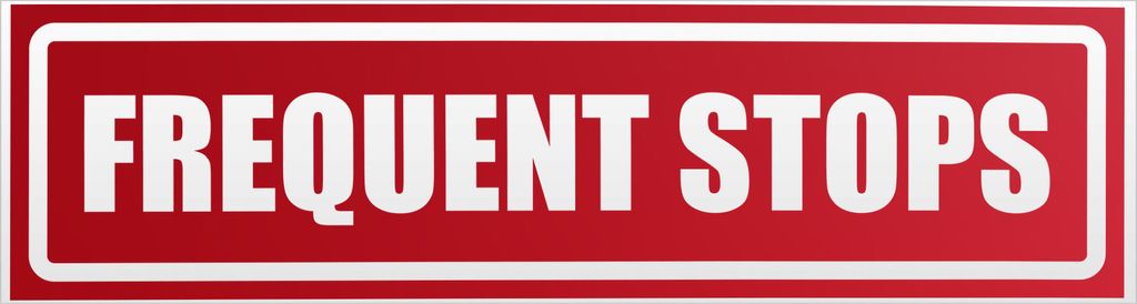 Kiwistar Frequent Stops invertiert Magnetschild Schild magnetisch - 30cm Rot - reflektierend - Magnetfolie für Auto PKW Kfz