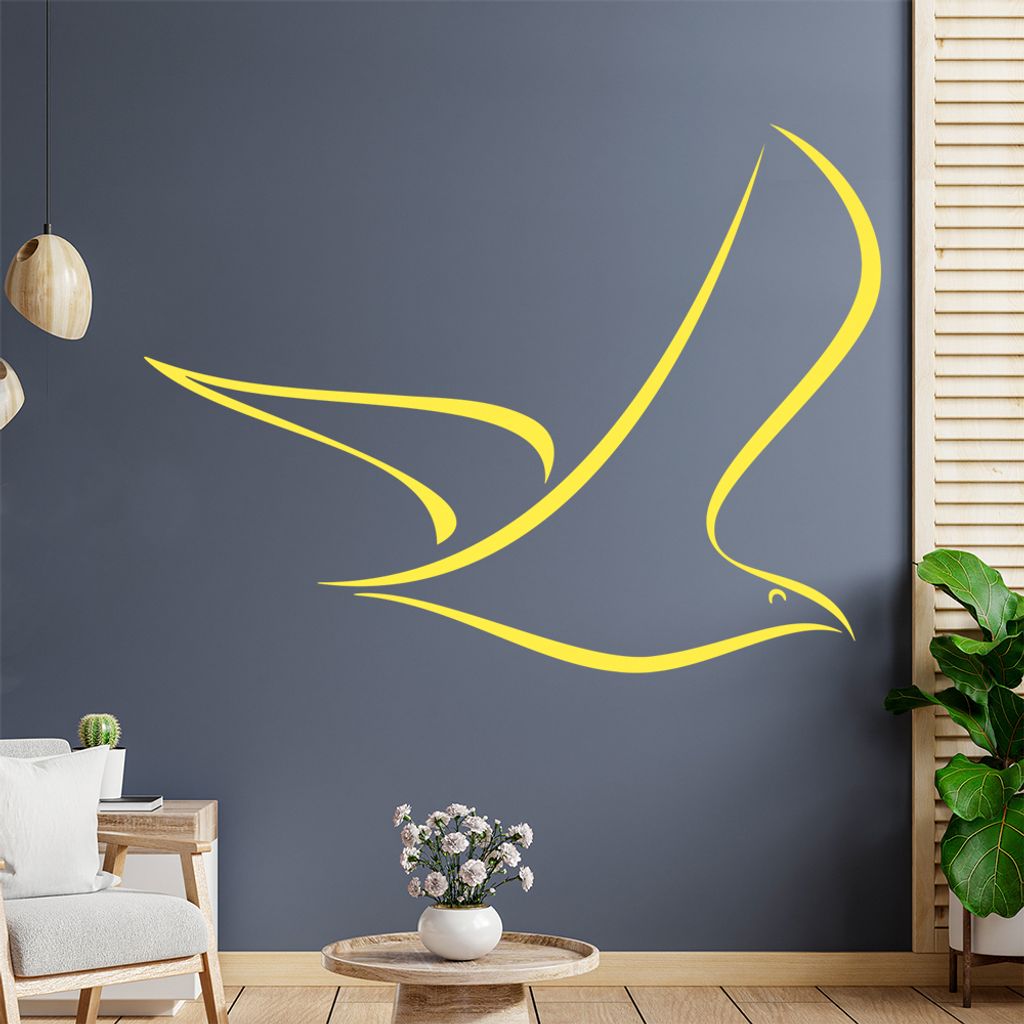 Vogel Linien Wandtattoo in 6 Größen - Wandaufkleber Wall Sticker - Dekoration, Küche, Wohnzimmer, Schlafzimmer, Badezimmer