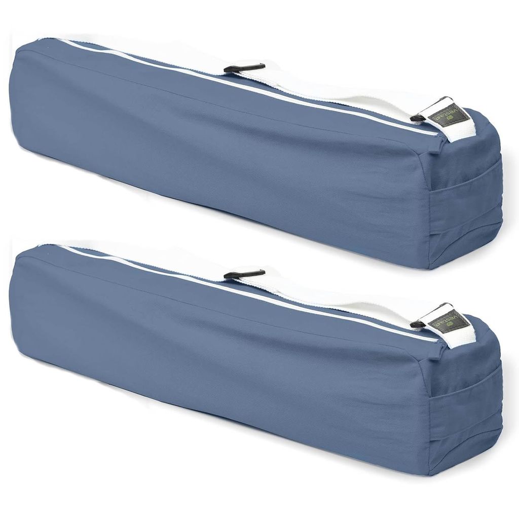 2x Baumwolle Tragetasche für Yogamatte Grau mit Tragegurt Produktbild 