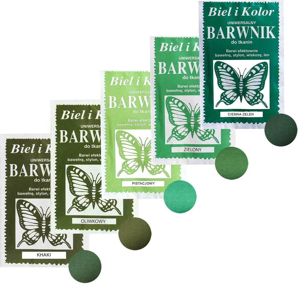 5 x 10g Batikfarbe Textilfarbe Stofffarbe Farbmix Grüntöne