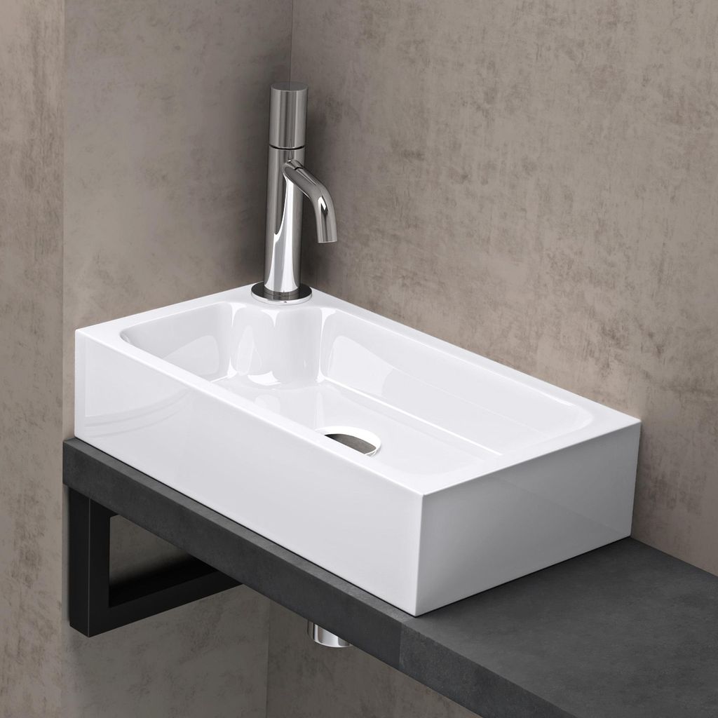 doporro Petit Lavabo Vasque à Poser Lave Mains Blanc Image du produit 