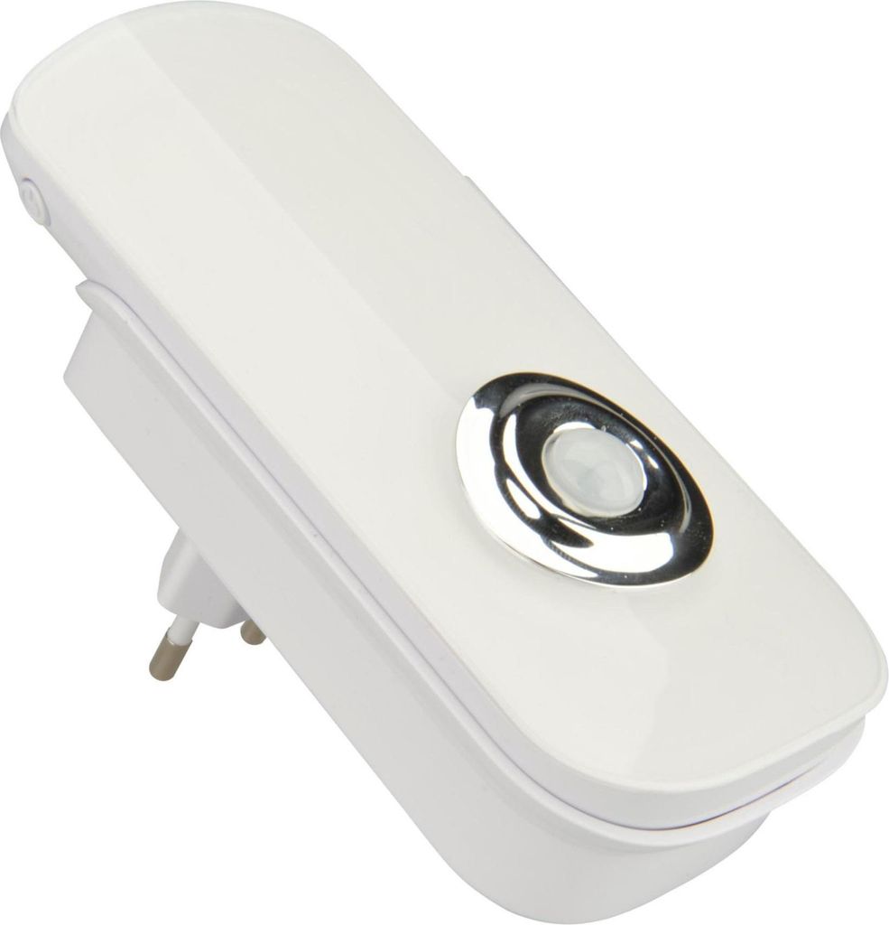 UNITEC LED-Nachtlicht mit Bewegungsmelder und Dämmerungssensor und integriertem Akku und Taschenlampen-Funktion, Weiß