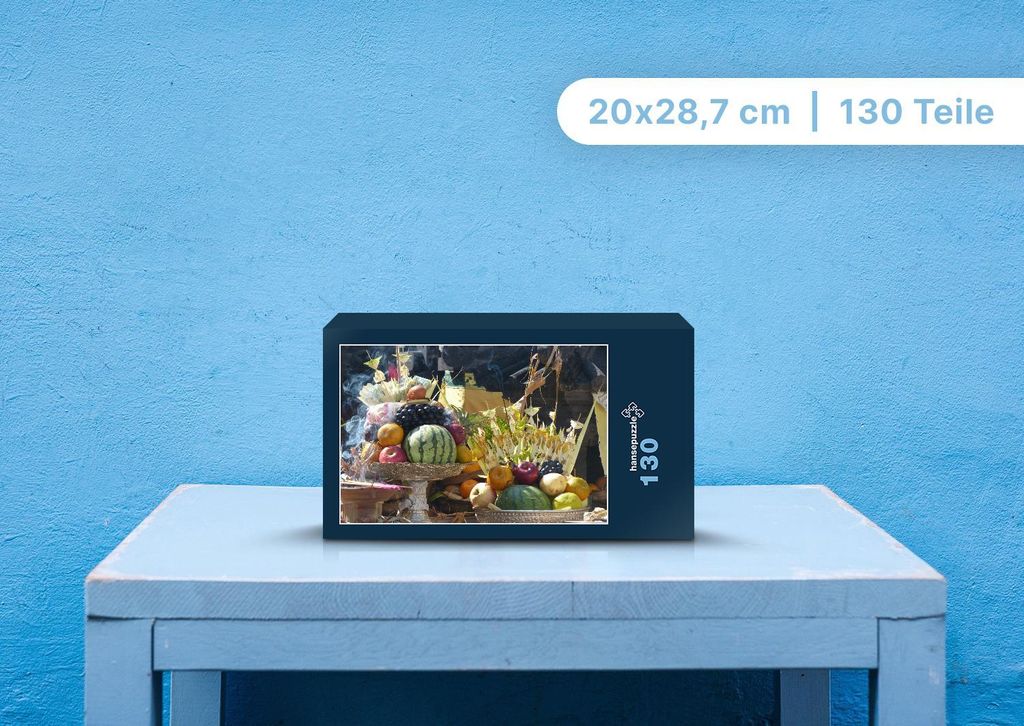 hansepuzzle 103671 - Obst Puzzle, 130 Teile, Ernährung, 28,7 x 20,0cm mit hochwertiger Aufbewahrung, Kartonbox und wiederverschließbarem Beutel
