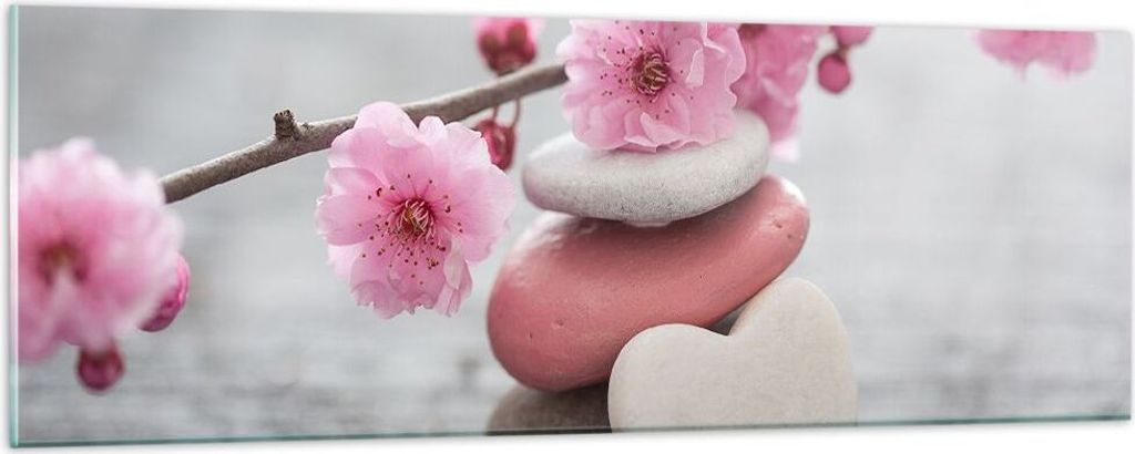 Bilder auf glas - Yoga weiblich Blume Gesundheit - 90x30cm - Glasbilder - Wandbilder - Kunstdruck - zum Aufhängen bereit - Wanddekoration aus Glas...