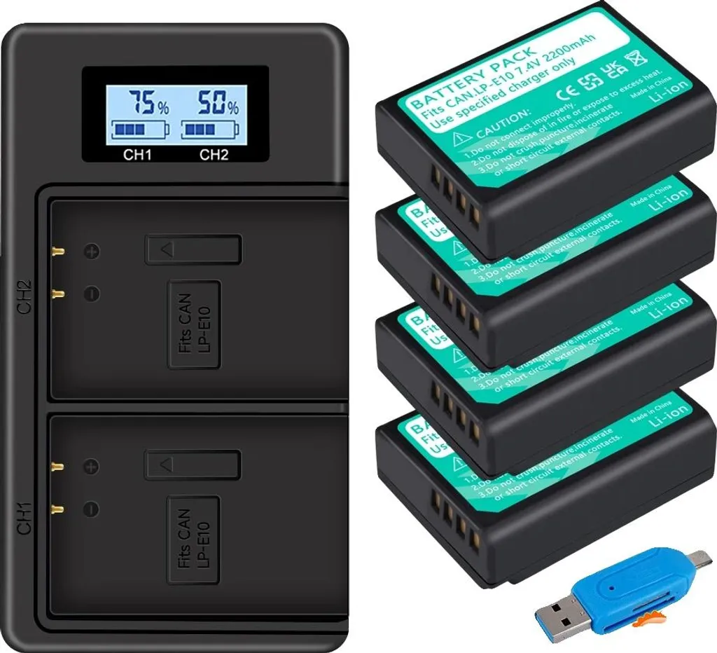 Offerta Kit 3 Batterie + Caricatore Doppio Fotocamera - Risparmio Top