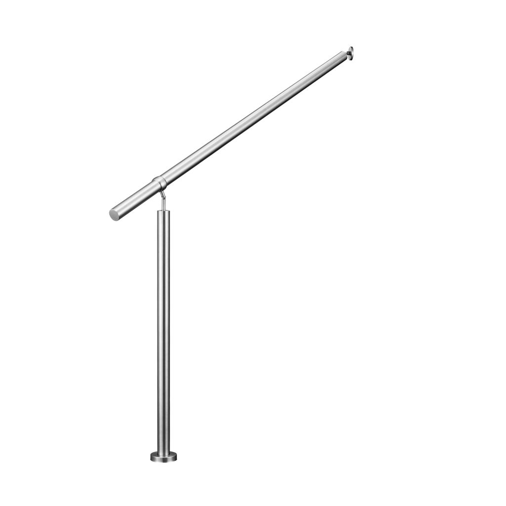 Eingangsgeländer 120 cm Silber, Edelstahl Handlauf Produktbild 