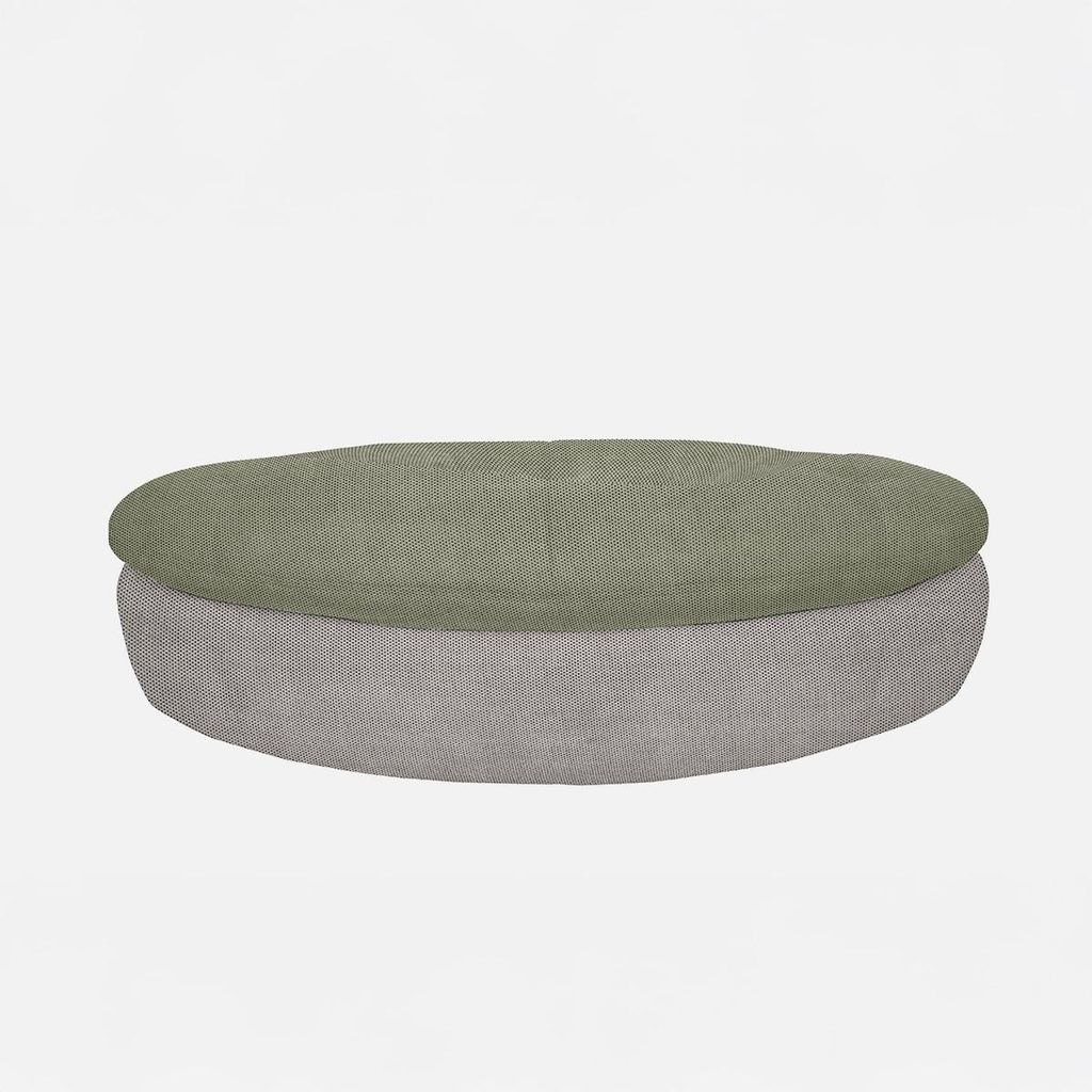 Ovaler Oversize-Pouf für Wohnzimmer, hellgrau, Design Adamello - Dunkel Grün