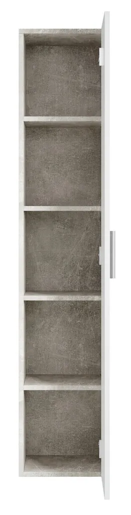 Meuble de rangement salle de bain Pluto 30 cm Béton gris et Blanc