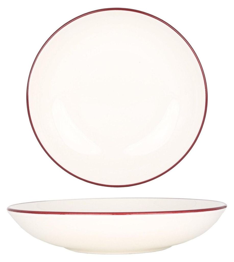 Talerz głęboki Bonna - Linea Burgundy - Porcelana - 23 cm Zdjęcie produktu 