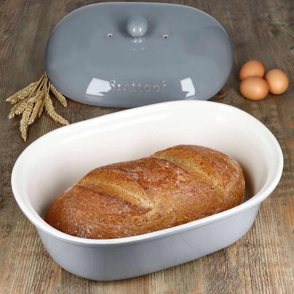 Oskar Brottopf in Grau Brotkasten mit Deckel Brot Toast Produktbild 3
