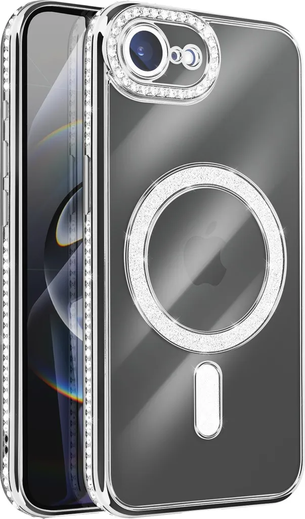 Recensione Custodia MagSafe Avizar iPhone 16e - Argento e Strass