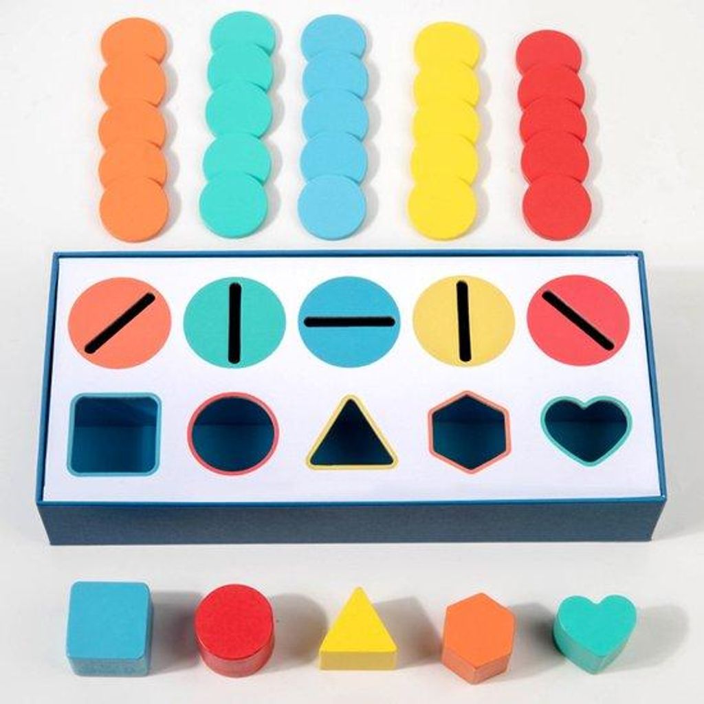 Holzspielzeug für Kleinkinder, Formerkennung, Farbsortierung, Training, passende Box, erzieherisches Spielzeug für die Vorschule (10 Löcher)