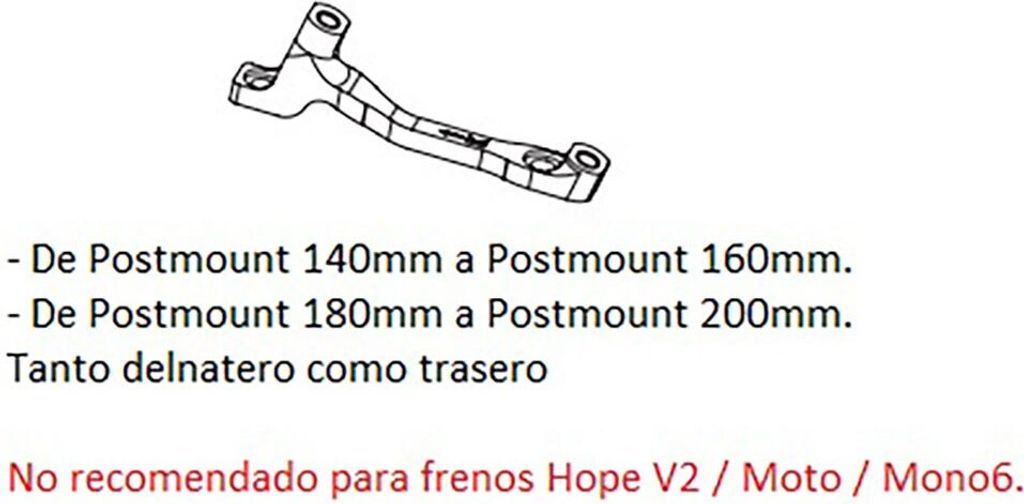 Hope K Postmount Scheibenbrems-bremssattel-adapter Schwarz 140-160 mm / 180-200 mm Schwarz 140-160 mm / 180-200 mm