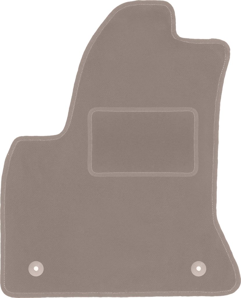 Fahrerfußmatte Velours beige passend für Citroen C4 Picasso I (2006-2013, Minivan) – mit Befestigungen – passgenau