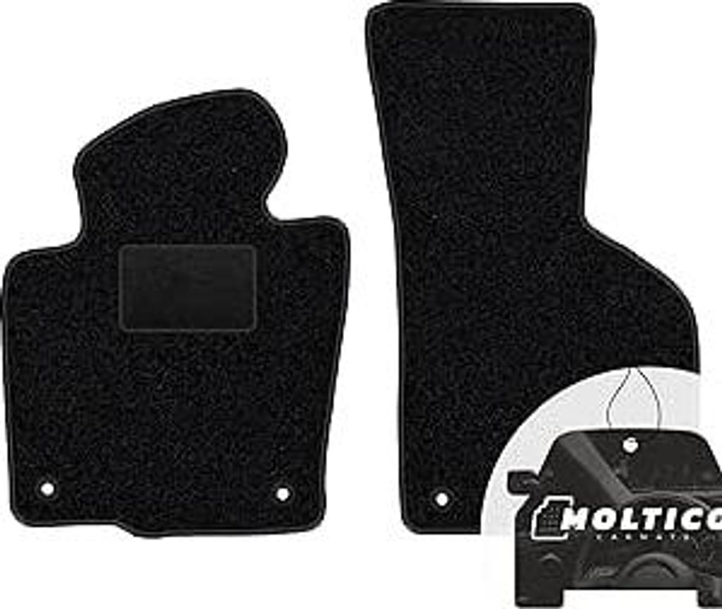 moto-MOLTICO Vorne Fußmatten Auto Velours Autoteppiche Schwarz Automatten Set 2-teilig passend für VW EOS 2006-2015