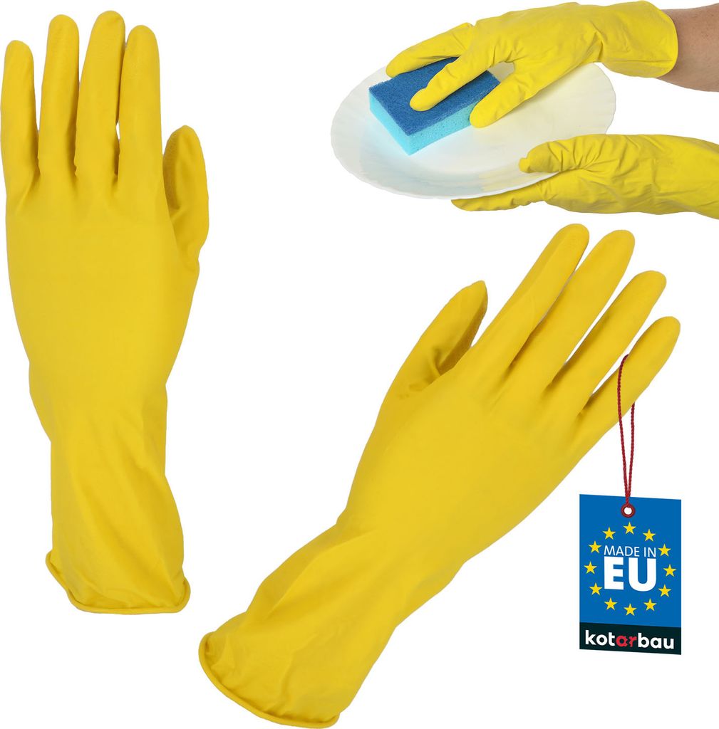 KOTARBAU Arbeitshandschuhe Einweghandschuhe Gummihandschuhe Gelb Größe S Schutzhandschuhe Einmalhandschuhe Gummihandschuhe Latexhandschuhe Gumm...