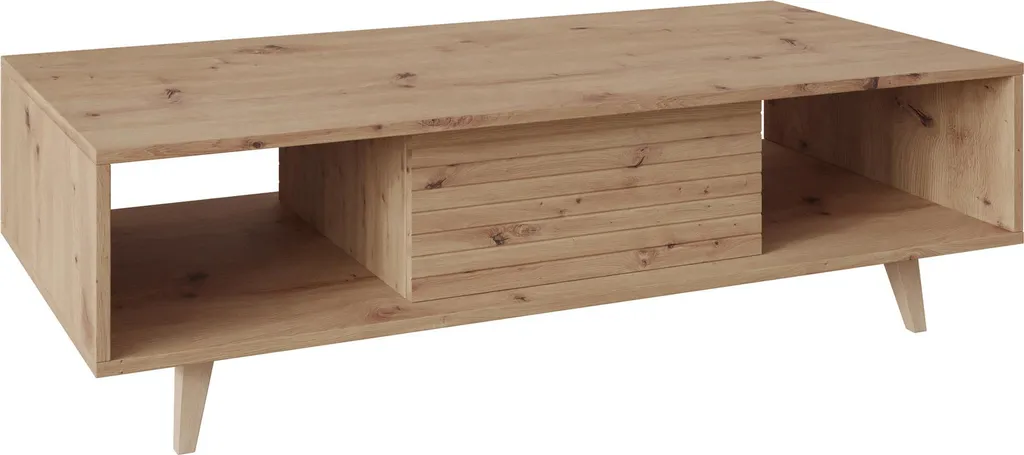 Table de salon rectangulaire 120 cm décor bois naturel modèle Diego