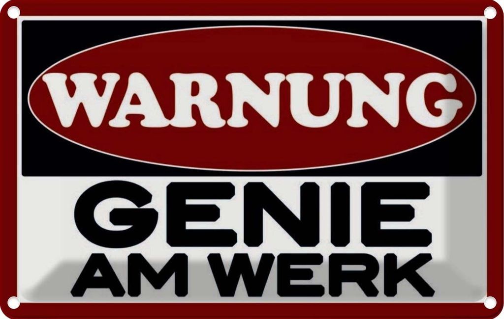 vianmo Blechschild 20x30 cm Warnung Genie am Werk Warnschild Hinweisschild Sicherheit Vorsicht
