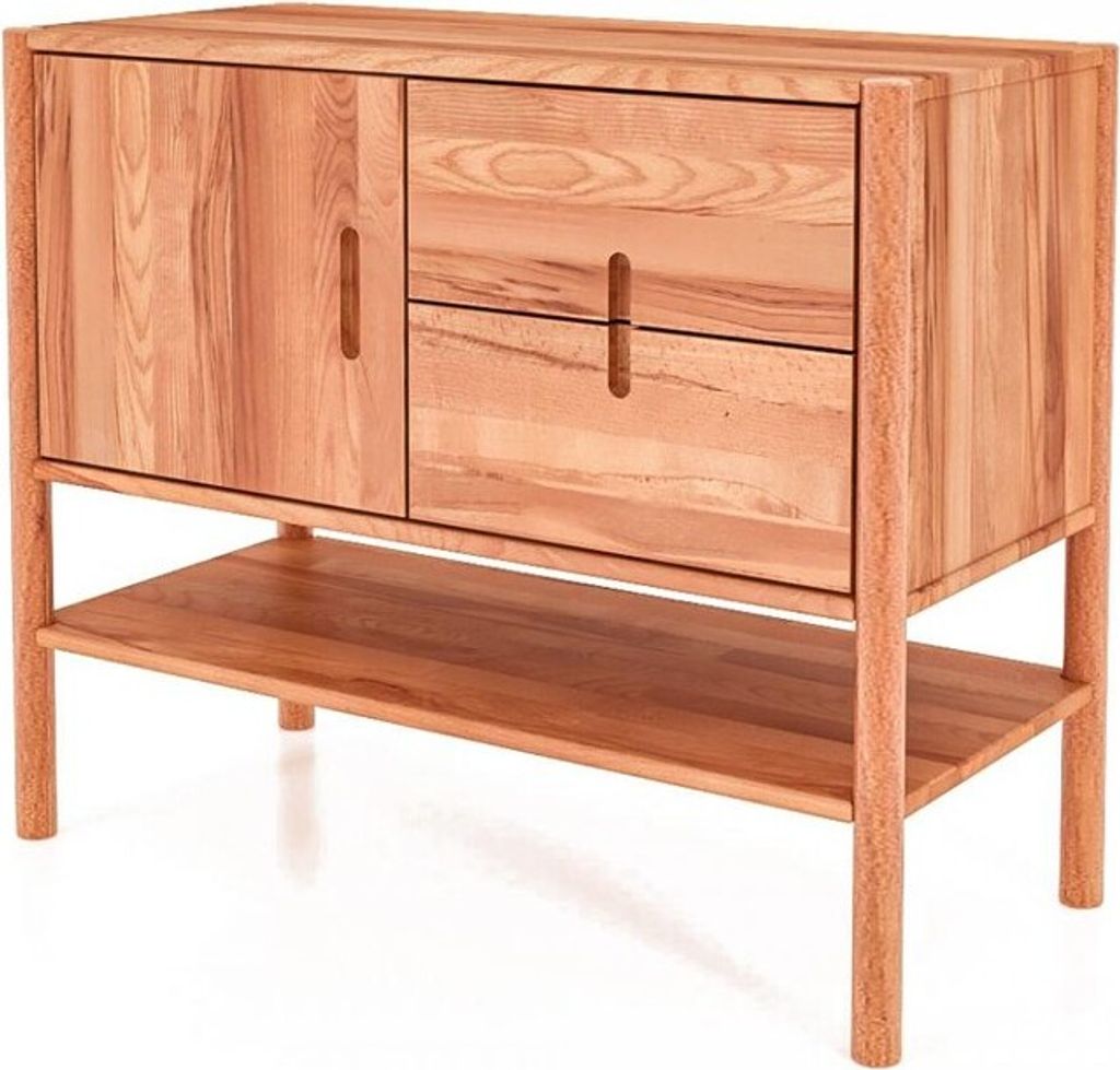 Kommode Zola Kernbuche massiv 97x84 cm mit 2 Schubladen und 1 Tür