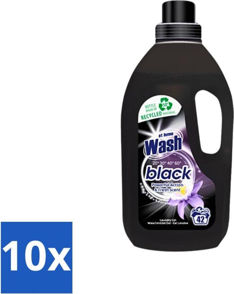 At Home - Waschen - Waschmittel - Schwarze Wäsche - Frischer Duft - 42 Wäschen - Vorteilspack - 10 Stücke