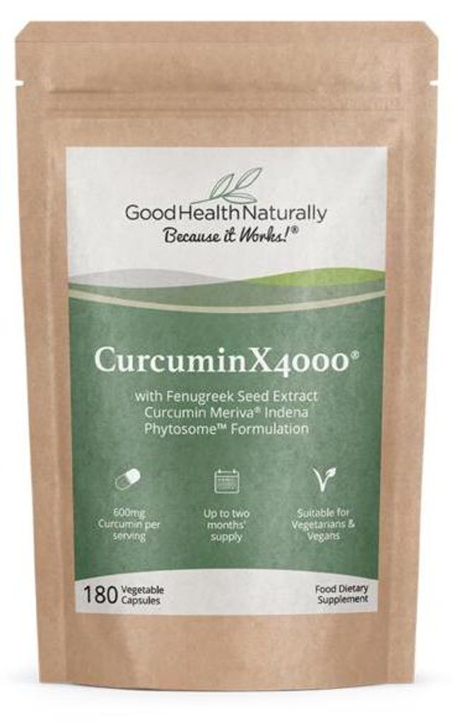 Good Health Naturally Curcumin X4000 mit Bockshornklee – 180 Kapseln